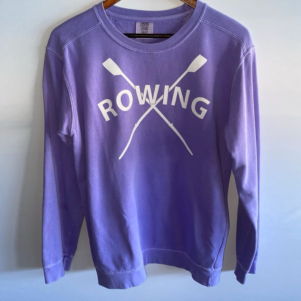 Comfort Colors Purple Rowing Crewneck Sweatshirt - Picture 2 of 9
